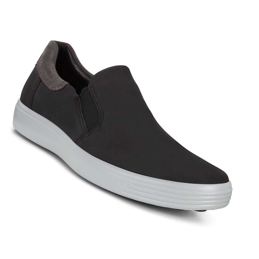 Férfi Ecco Soft 7 Slip-on Alkalmi Cipő Fekete | HU 480QMA